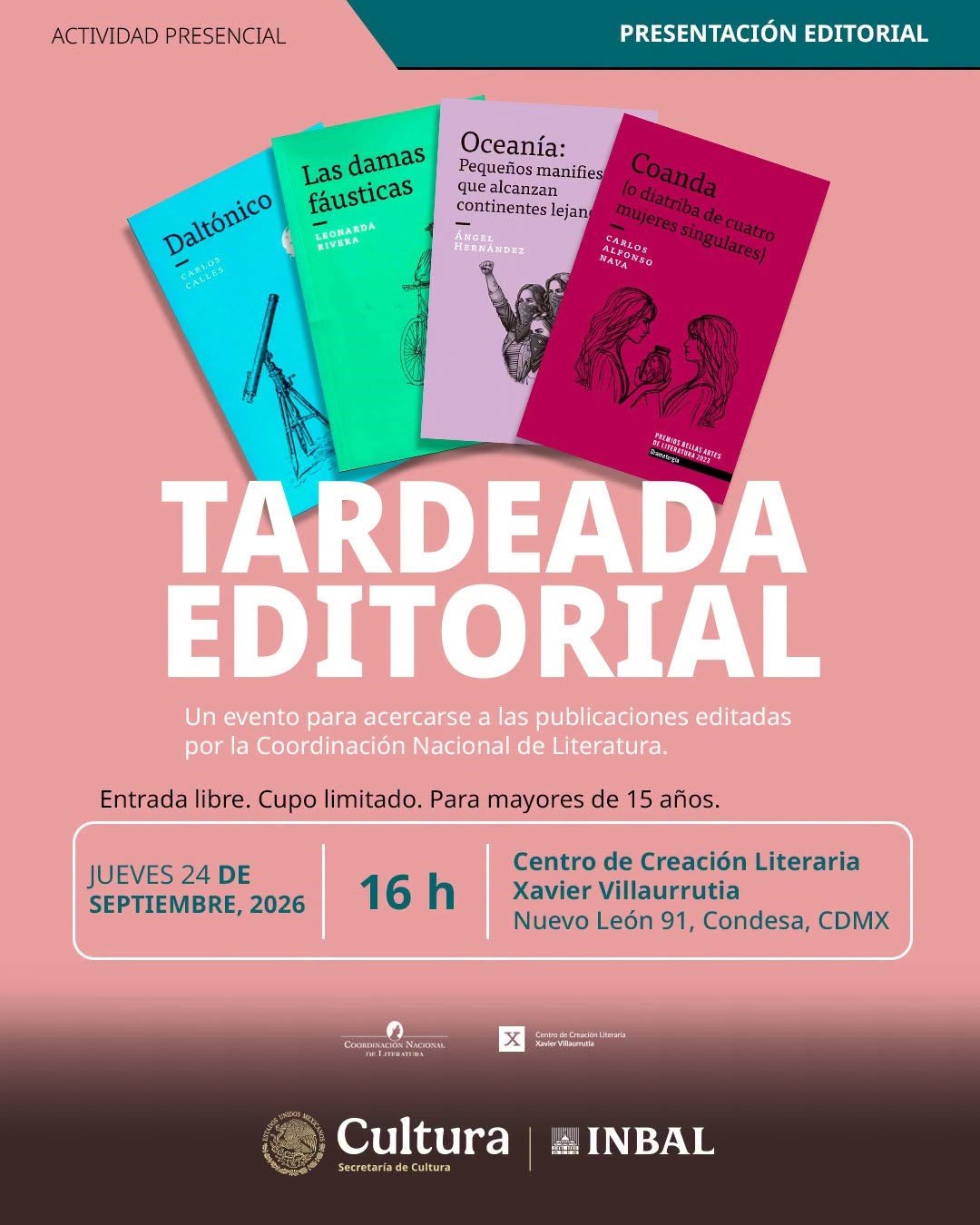 INBAL ofrecerá tardeada literaria con descuentos (foto 2)