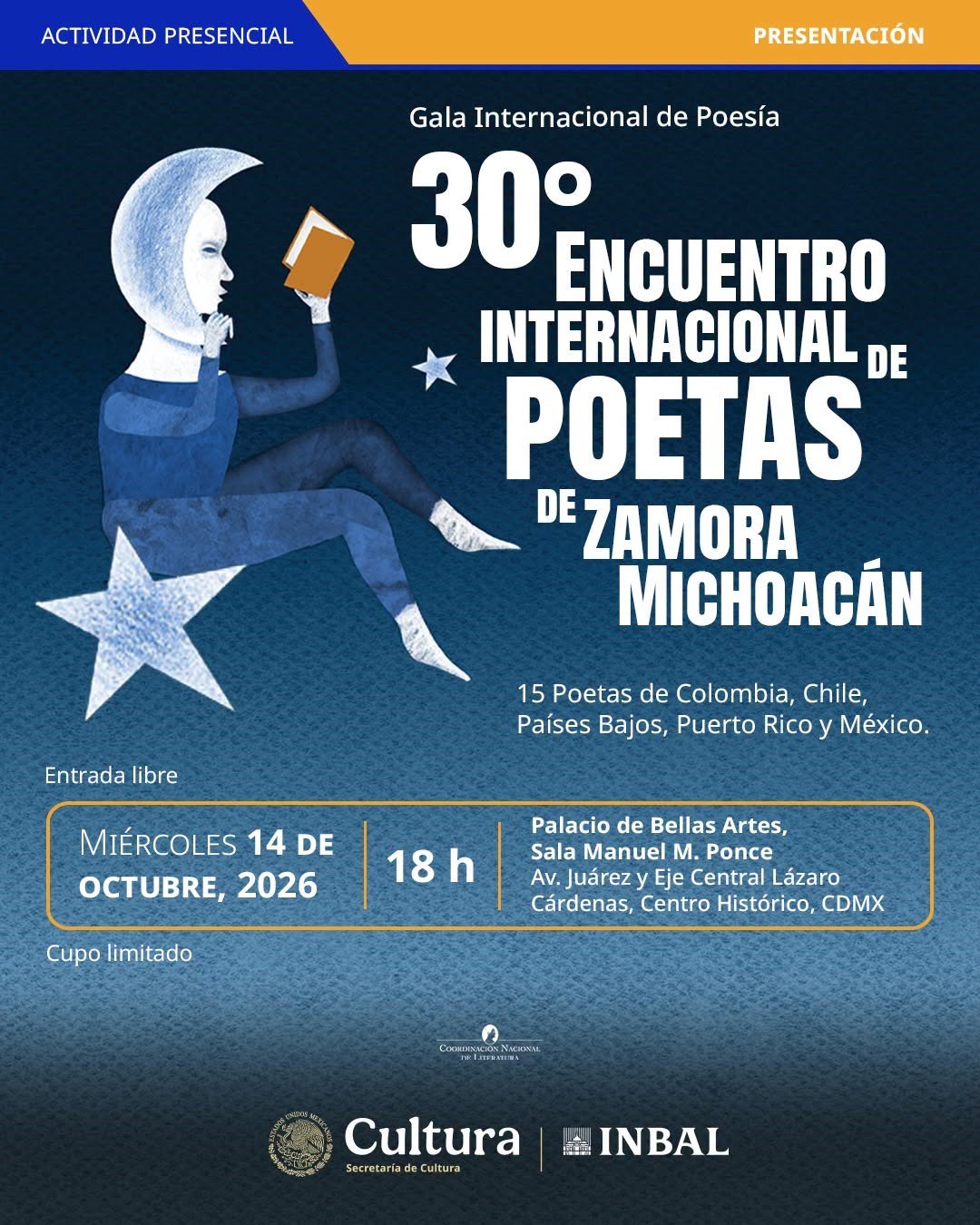 Bellas Artes recibe gala de poesía internacional