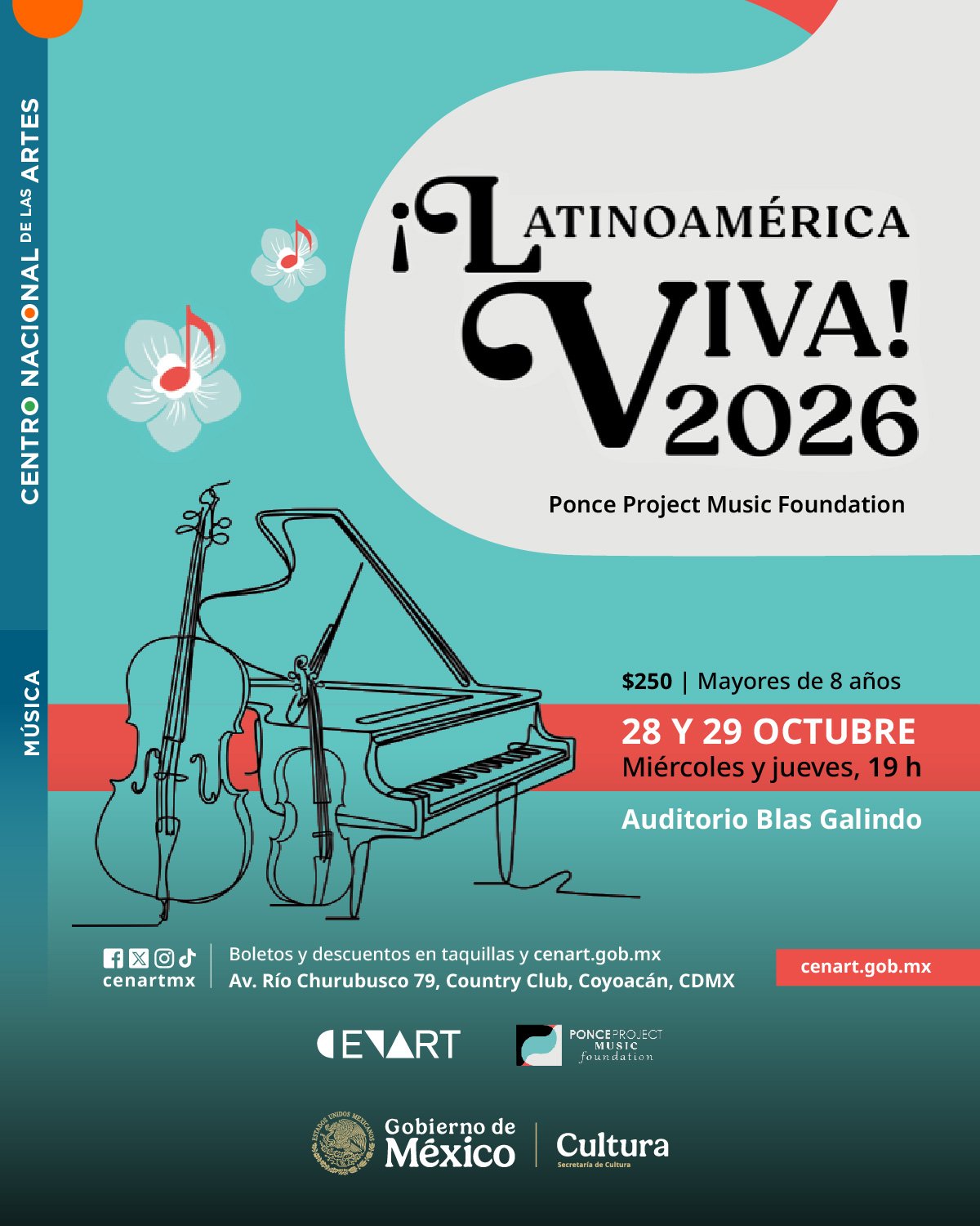 Cenart abre dos noches de música latinoamericana