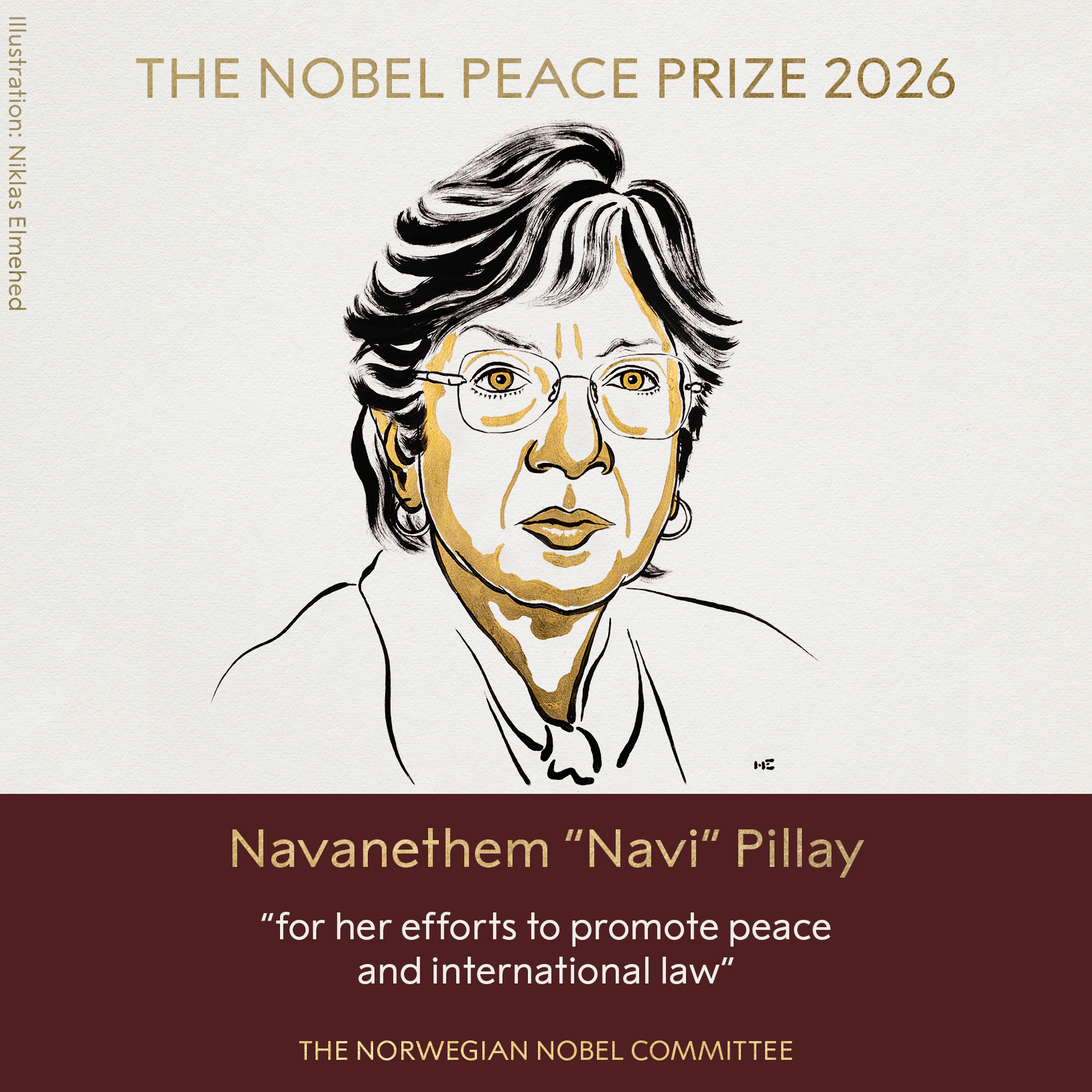 Navi Pillay gana el Nobel de la Paz 2026