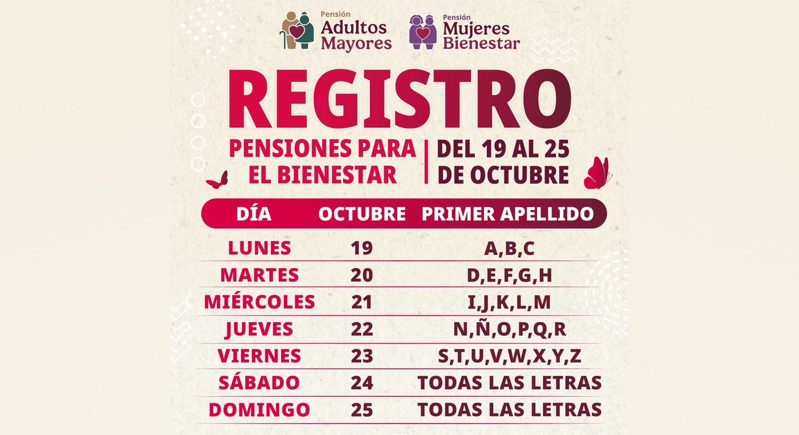 Bienestar abre registro a pensiones