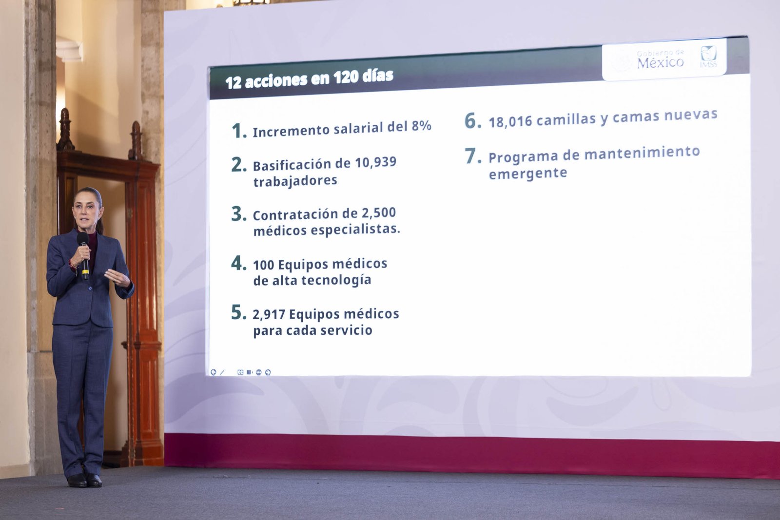 Sheinbaum anuncia 12 acciones para el IMSS